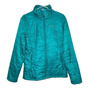 Columbia Omni-Heat Jacket Women’s Large Teal Lightweight Puffer